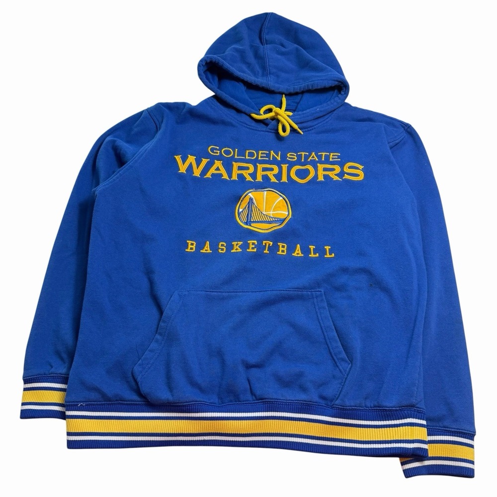 VTG Golden State Warriors Pullover Hoodie Blue And Yellow NBA EmbroidSize Large